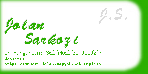 jolan sarkozi business card